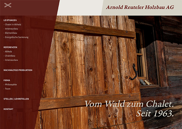 Website Reuteler Chaletbau